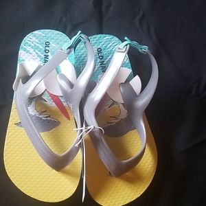 Old Navy Boys Shark Flip Flops with Strap Size 9